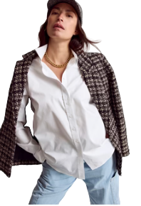 The Boyfriend Shirt- White Poplin