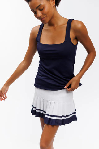 Gwen Skort -White w/Navy