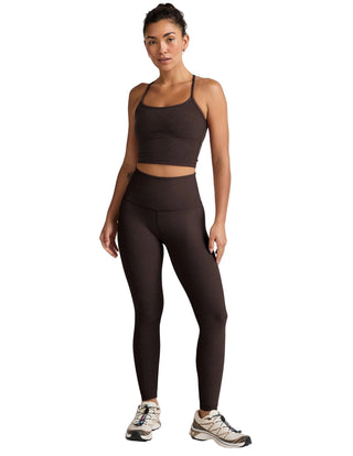 Spacedye Slim Racerback Cropped Tank- Dark Chocolate Heather