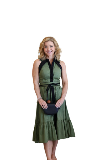 Celia Midi Dress- Olive Green