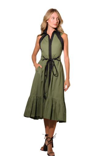 Celia Midi Dress- Olive Green