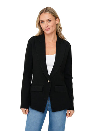 Hillary Knitted Tailored Blazer- Black