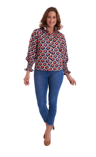 Plato Blouse- Camber Naval Blue