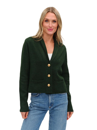 Lynn Shawl Lapel Knit Blazer- Olive