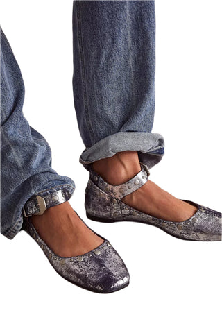Mystic Mary Jane Flat- Silver Distress