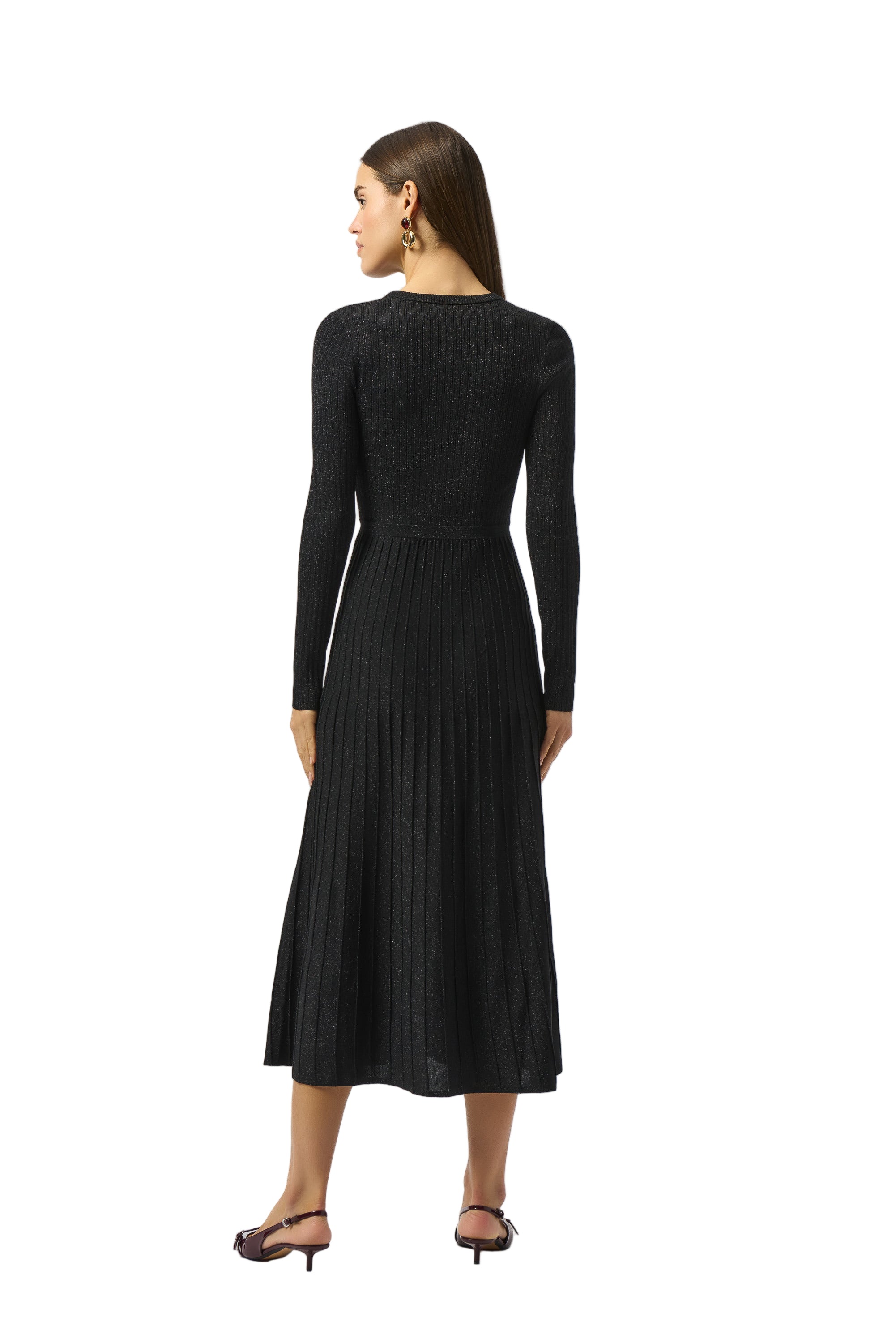 black knit fit and flare dress Fit And Flare Ribbed Knit Mini Dress