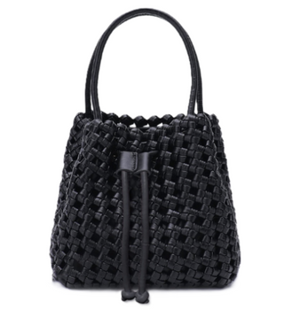Perrie Bucket Mini Woven Square - Black