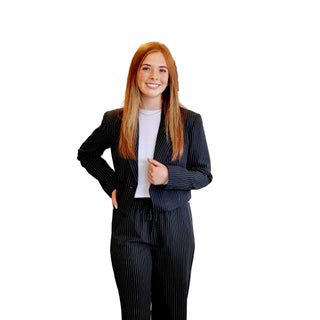 The Cool Blazer- Black Stripe