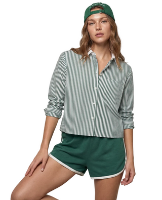 The Ls Boxy Crop - Hunter Stripe