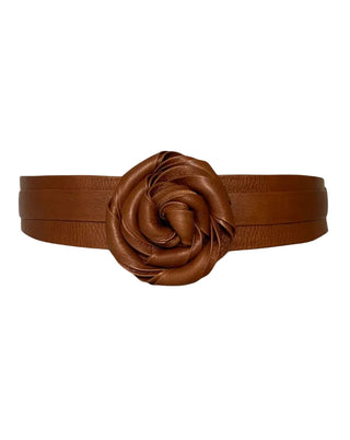 Midi Wrap Leather Belt - Whiskey