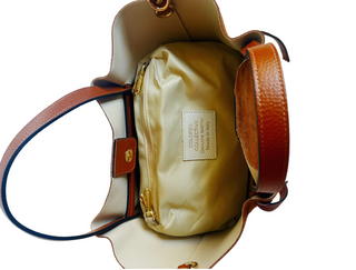 Suede Milan Tote - Cognac