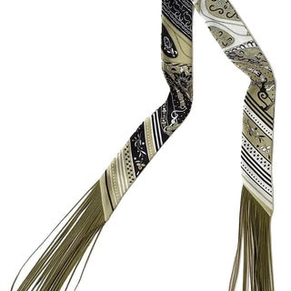 Printed Fringed Detail Scarf - Green