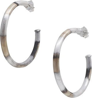 Everybody's Favorite Hoops- Burnished Silver Plated Antique