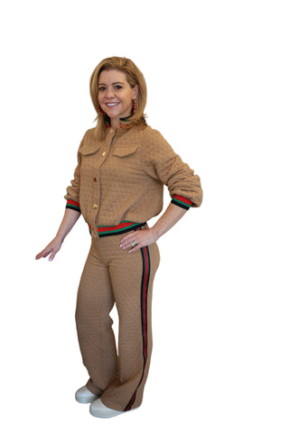 Quilted Pants- Camel