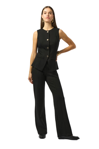 Heavy Knit Fitted Vest- Black