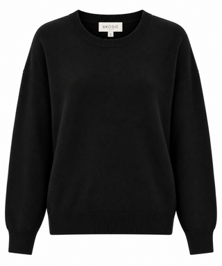 Milly Crew - Black - Merino 30% Cashmere