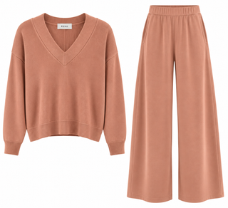 Butter Modal V-Neck Long Sleeve Pullover - Dusty Rose