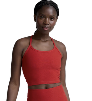 Spacedye Slim Racerback Cropped Tank - Holly Red