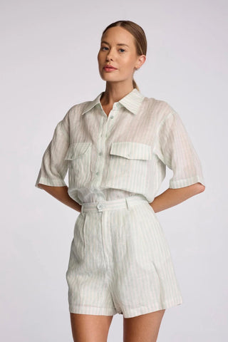 Crosby Shirt- Seafoam Stripe