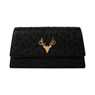 Ostrich Ri Clutch -Black