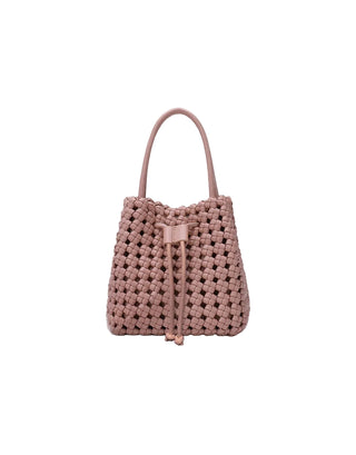 Perrie Bucket Mini Woven Square - Light Tan