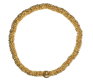 Small Gold Daisy Bead Bracelet