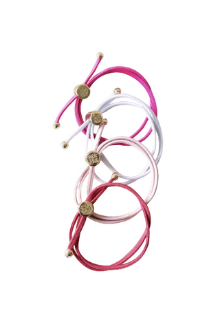 Skinny Hair Tie Set - Pink