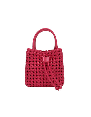 Perrie Bucket Mini Woven Square - Magenta
