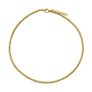 18K Gold Round Beaded Waterproof Necklace