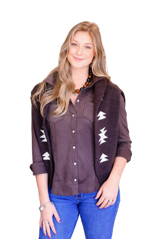 Nellie Button Down - Chocolate