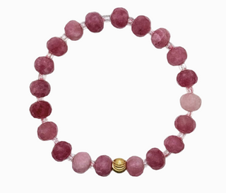 Raspberry Pink Crystal Cut Bracelet