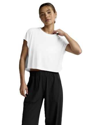 Studio Luxe Cropped Tee - White