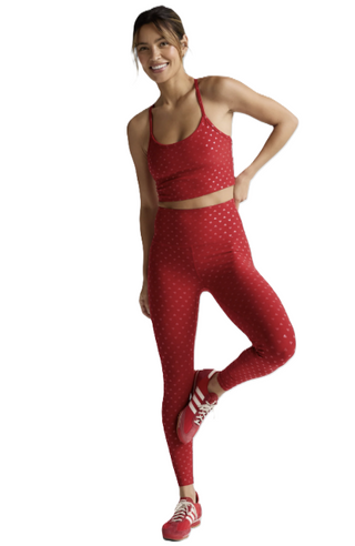SoftShine High Waisted Midi Legging - Holly Red