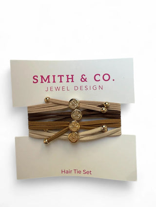 Skinny Hair Tie Set- Caramel Latte