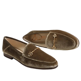 Loraine Silk Velvet Flat - Mushroom