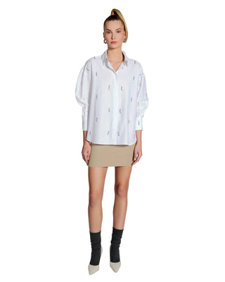 Crystal Studded Boyfriend Shirt