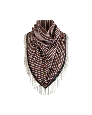 Stripe Embellished Scarf - Huckleberry