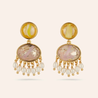 Azura Earrings -Pink Yellow