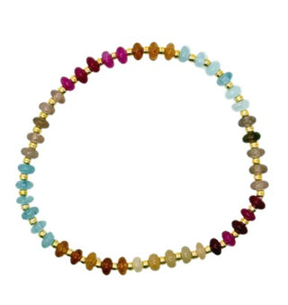 Dainty Jewel Tone Multicolor Gemstone Bracelet