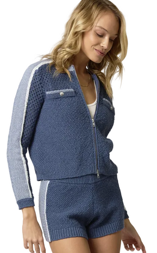 Raya Mixed Stitch Zip Cardi