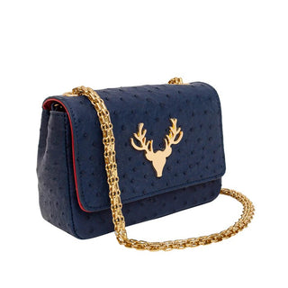JW Micro Ostrich Minibag- Navy