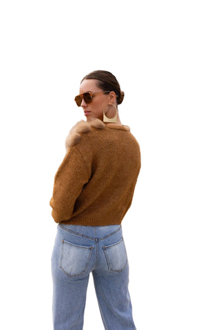 By the Fireside Genuine Fur & Wool Cardigan