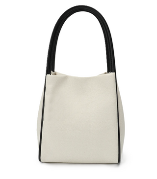 Hollace Mini Tote Canvas Contrast Piping - Black