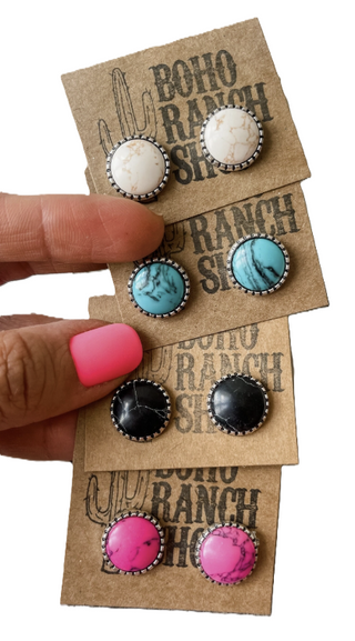 Western Round Stud Earrings