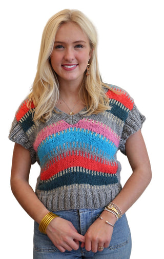 Lautrec Vest- Blue & Grey