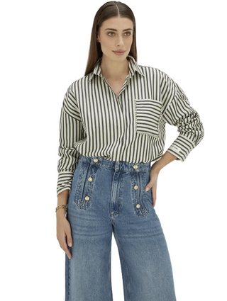 Lexx Blouse- Dark Blue Stripe