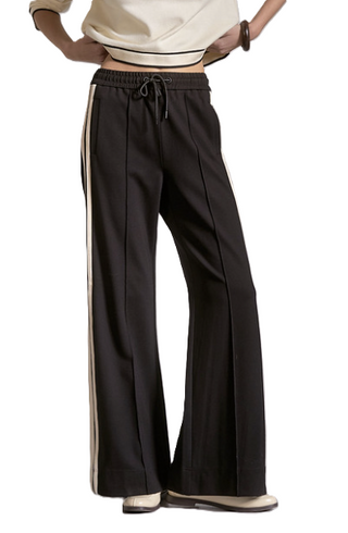 Cozy Stripe Jogger- Black