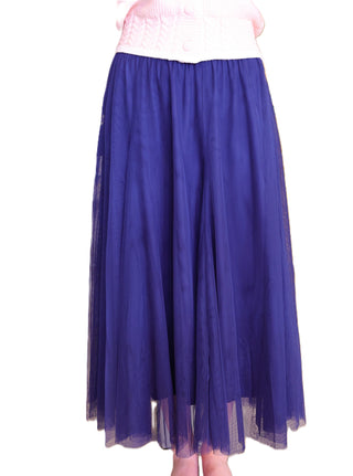 Tulle Midi Skirt - Navy