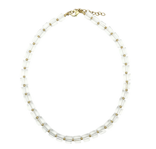 Clear Acrylic Cube Statement Necklace