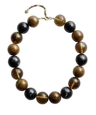 Jane Beaded Necklace - Black/Brown